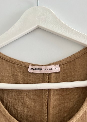 Bej Kolsuz Bohem Midi Elbise müslim kumaş - Görsel 3