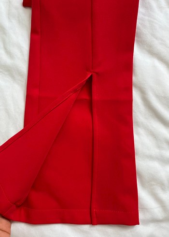 LC Waikiki Kadın Kırmızı Dar Kesim Midi Kumaş Pantolon - Görsel 4