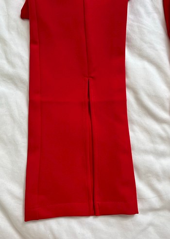 LC Waikiki Kadın Kırmızı Dar Kesim Midi Kumaş Pantolon - Görsel 3