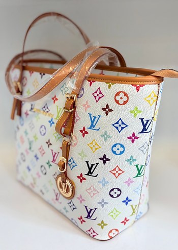 Beyaz Deri Çiçek Desenli Kadın Çantası - Görsel 4