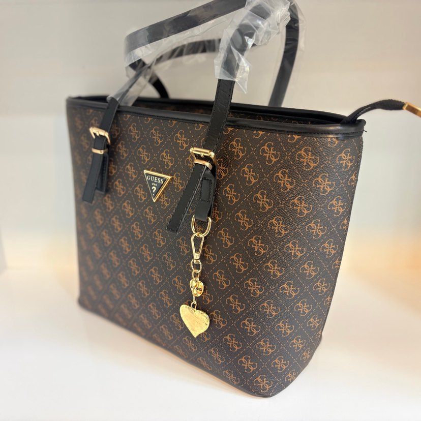 Guess Kahverengi Baskılı Deri Kadın Çanta - Görsel 3