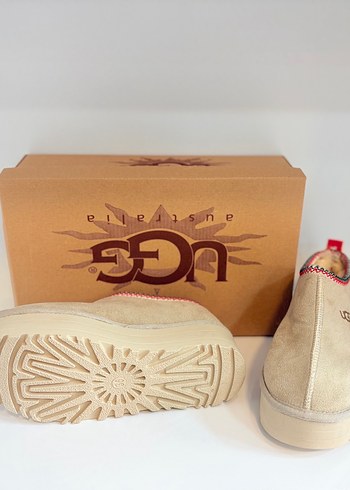 UGG Bej Süet Platform Topuklu Kadın Terlik - Görsel 3