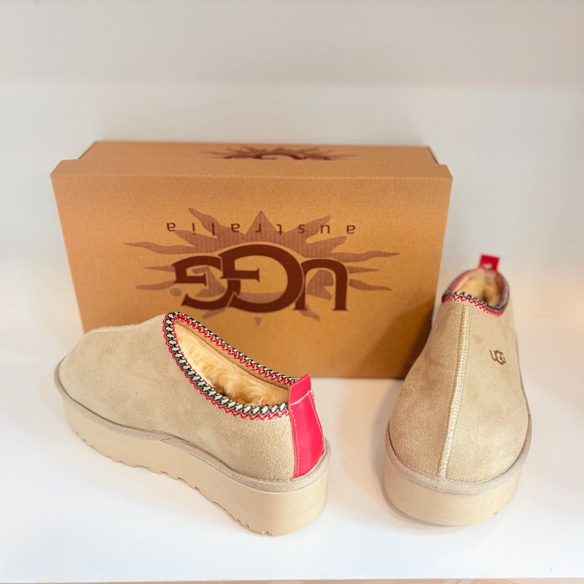 UGG Bej Süet Platform Topuklu Kadın Terlik - Görsel 2