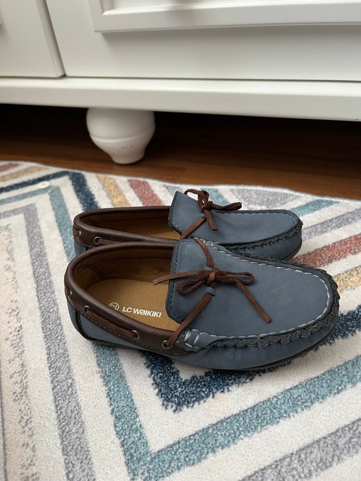 Mavi Süet Erkek Çocuk Bağcıklı Ayakkabı - Görsel 2