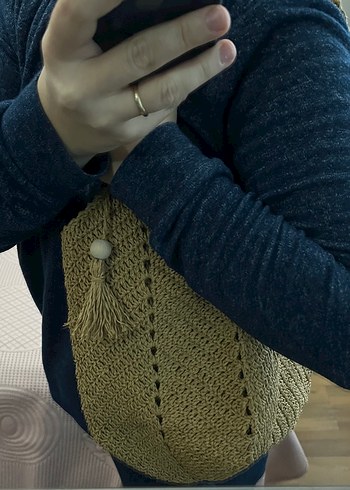 Lale Model Bej Örgü Kadın Çanta - Görsel 3