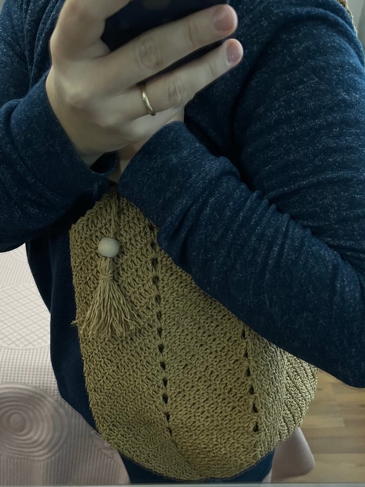 Lale Model Bej Örgü Kadın Çanta - Görsel 3