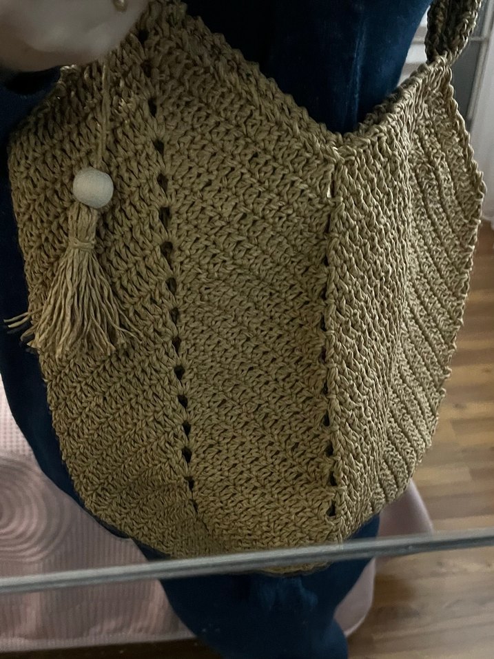 Lale Model Bej Örgü Kadın Çanta - Görsel 4