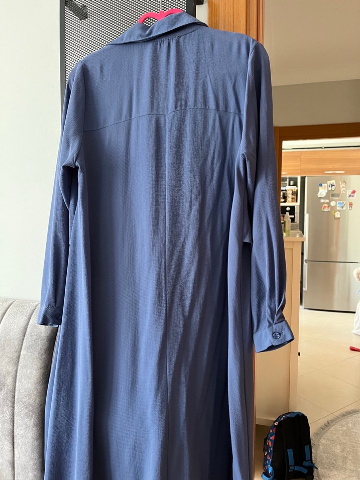 Uzun Kollu Mavi uzun Tunik - Görsel 2