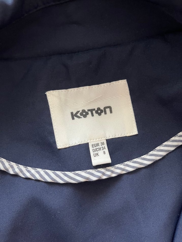 Lacivert kadın trençkot - Görsel 3