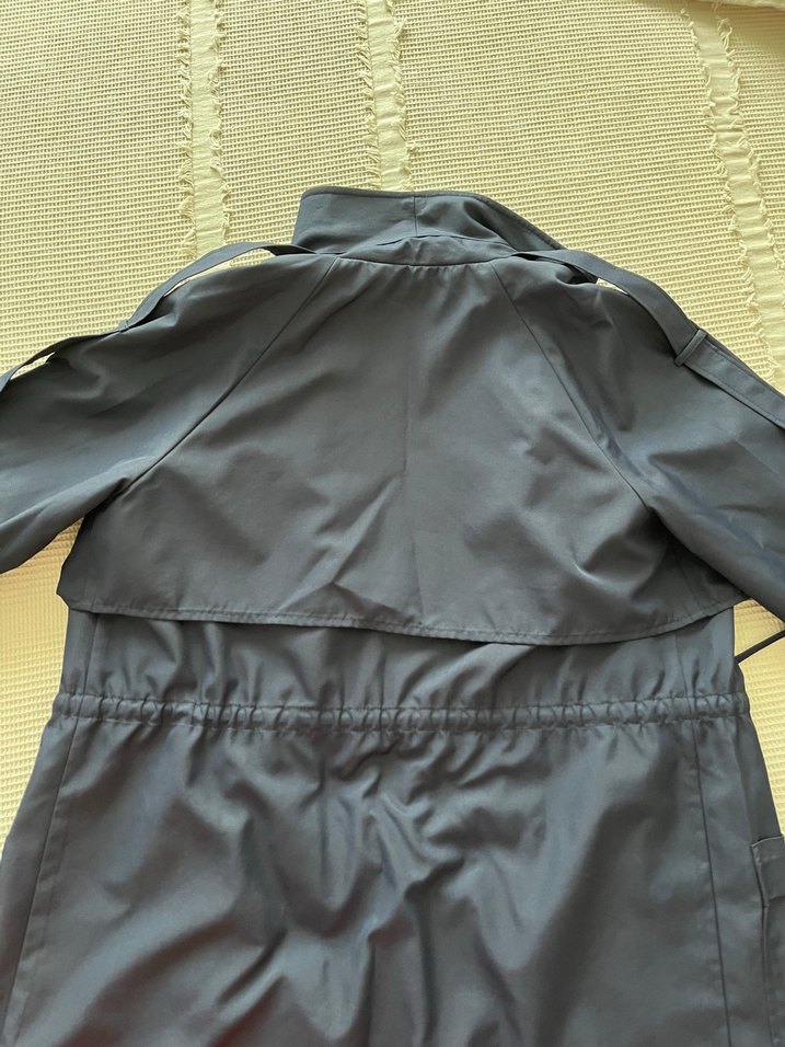 Lacivert kadın trençkot - Görsel 2