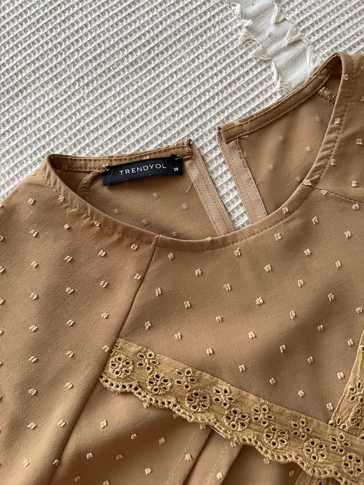 Bej Uzun Kollu Midi Tunik - Görsel 2