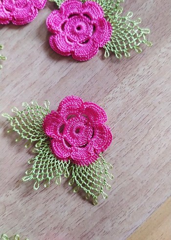 Pembe Çiçekli Bohem El İşi Motifler - Görsel 2