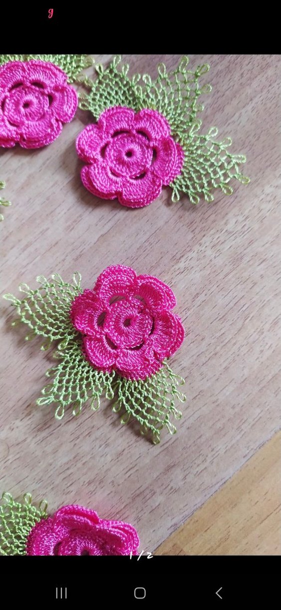 Pembe Çiçekli Bohem El İşi Motifler - Görsel 2