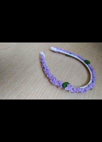 Mor Örgü Çiçekli Çocuk Saç Bandı - Görsel 3