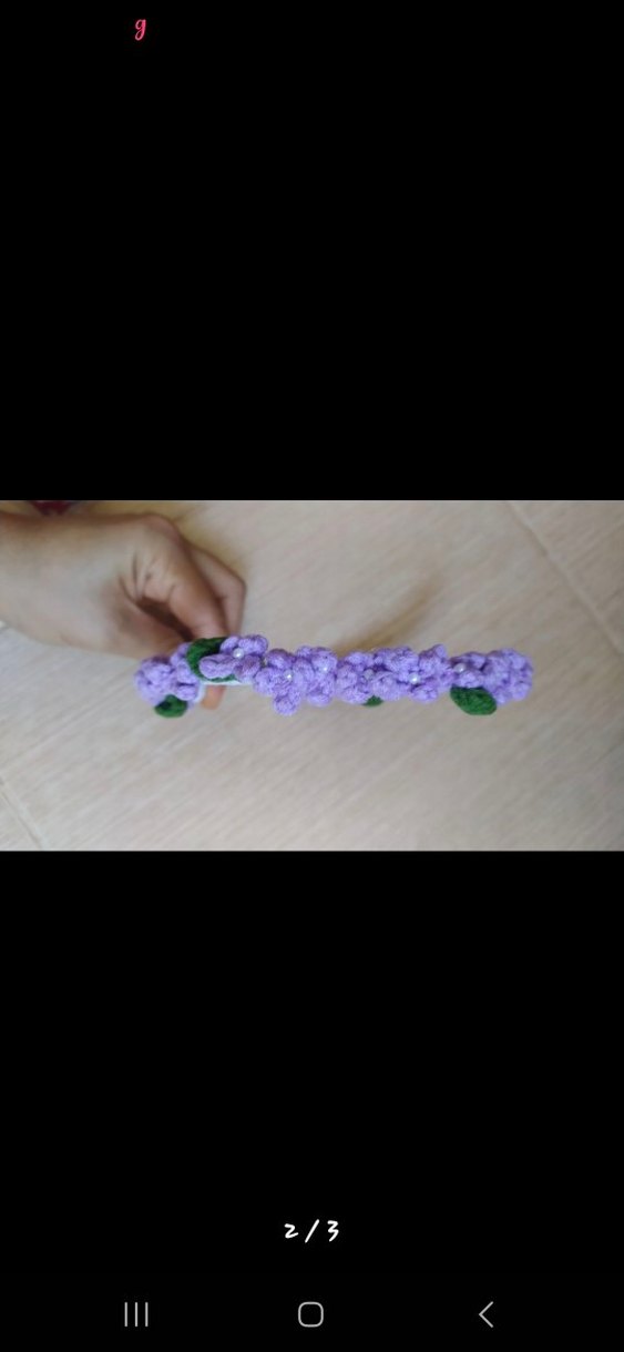 Mor Örgü Çiçekli Çocuk Saç Bandı - Görsel 2