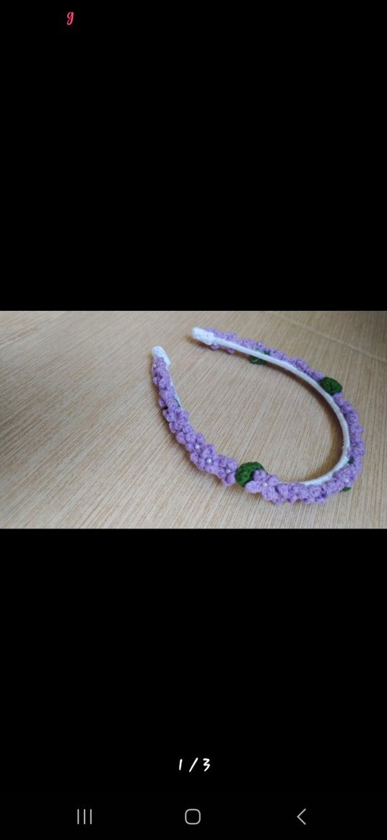 Mor Örgü Çiçekli Çocuk Saç Bandı - Görsel 3