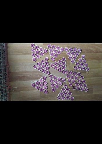 Bohem Çiçek Desenli El Yapımı Dekoratif Örgü - Görsel 2