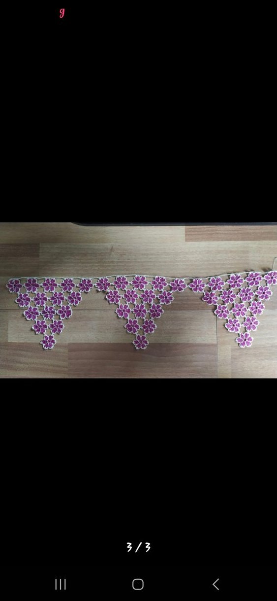 Bohem Çiçek Desenli El Yapımı Dekoratif Örgü - Görsel 3