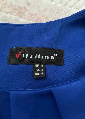 Klasik Mavi Kemerli Midi Elbise - Görsel 2