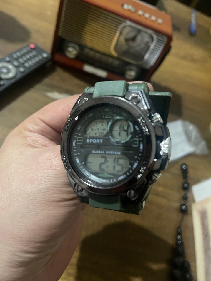 Yeşil Erkek Spor Saat, Suya Dayanıklı - Görsel 4