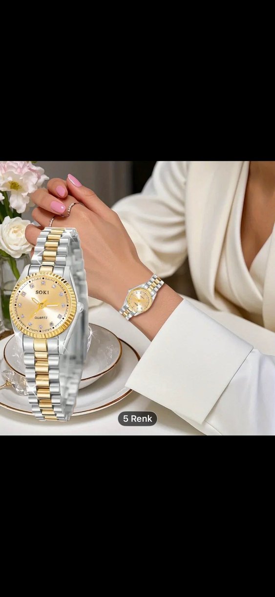 Kadın Mavi Klasik  kol saati - Görsel 4