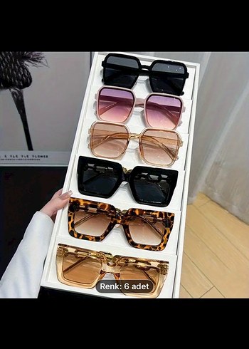 Kadın Parlak Renkli Street Style Gözlük Seti 6'lı - Görsel 4