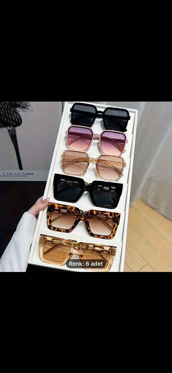 Kadın Parlak Renkli Street Style Gözlük Seti 6'lı - Görsel 4