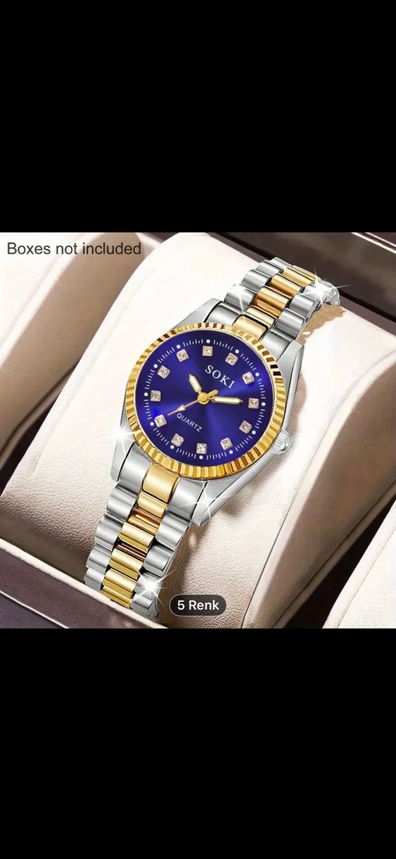 Altın rengi Bayan kol saati - Görsel 3