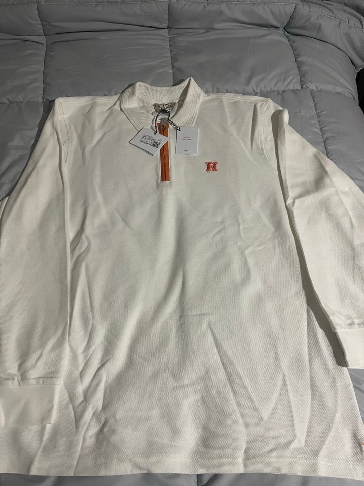 Orjinal Hermès Erkek Beyaz Streetwear Üst - Görsel 2