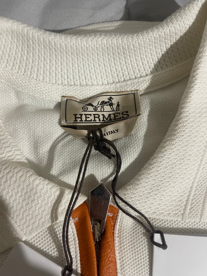 Orjinal Hermès Erkek Beyaz Streetwear Üst - Görsel 5