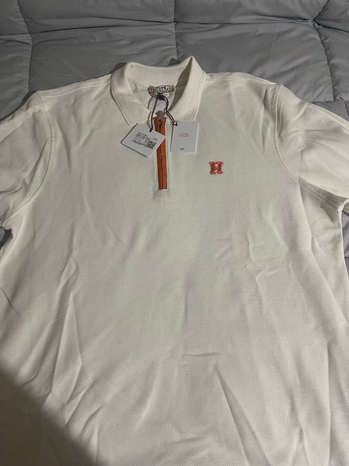 Orjinal Hermès Erkek Beyaz Streetwear Üst - Görsel 3