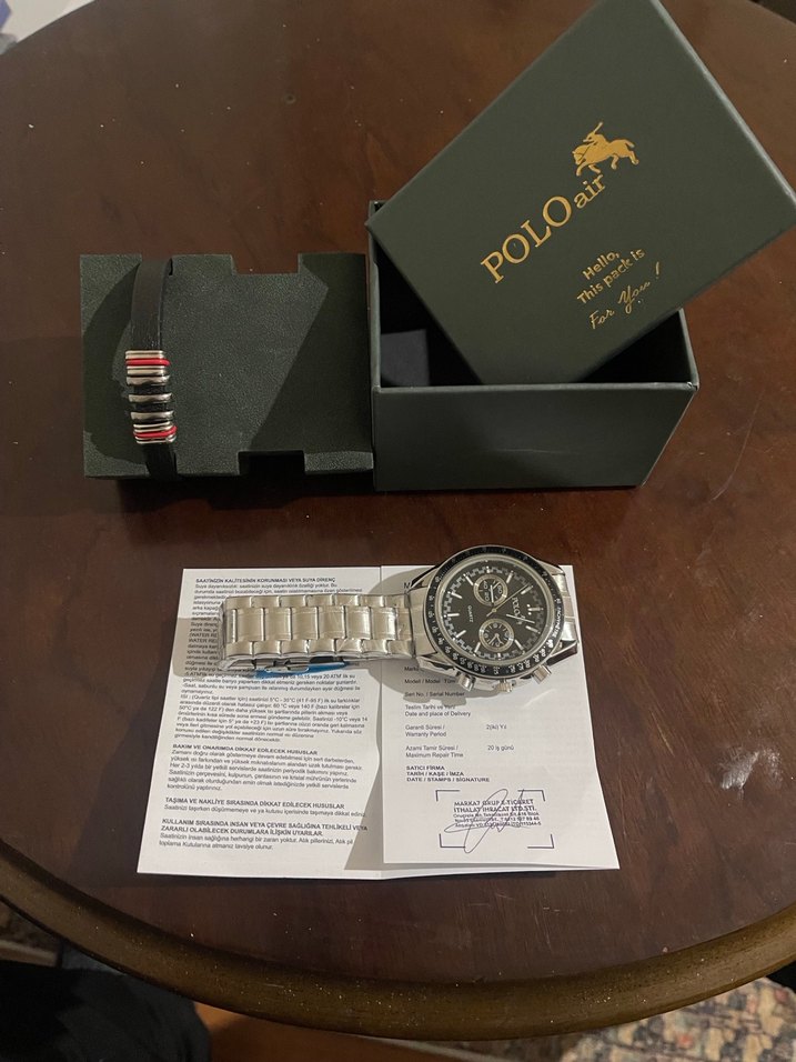 Polo Air Gri Siyah Erkek Saat Seti - Görsel 2