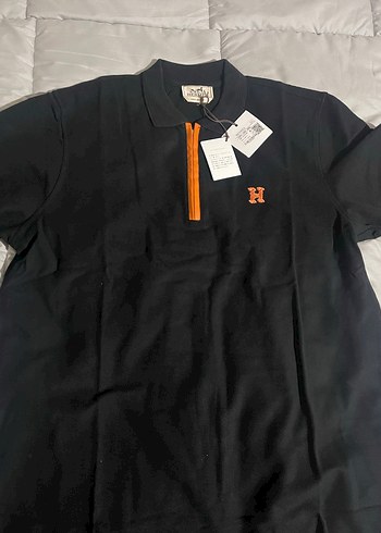 Orjinal Hermes Siyah Turuncu Polo Yaka Tişört - Görsel 3