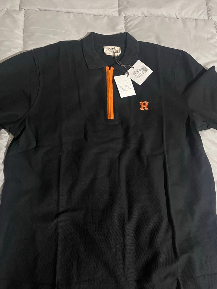 Orjinal Hermes Siyah Turuncu Polo Yaka Tişört - Görsel 3