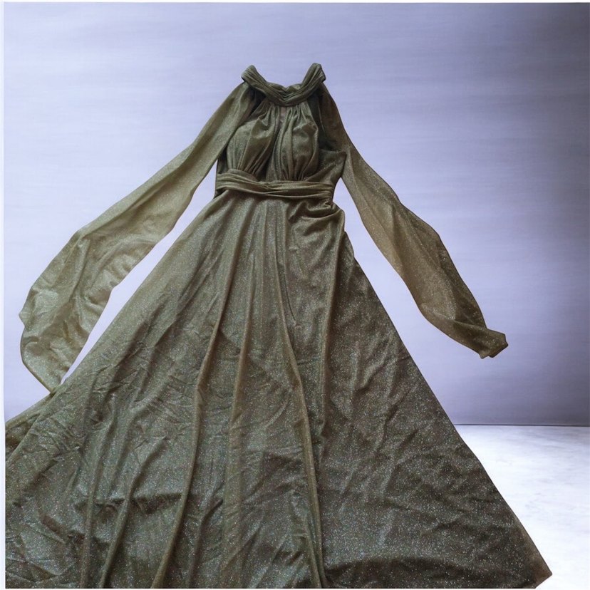 Simli Yeşil Abiye | Uzun Model | Şık ve Işıltılı - Görsel 3