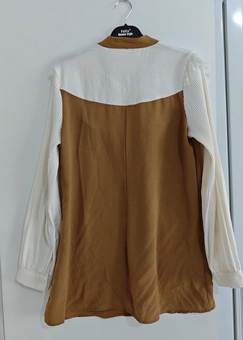 Bej  kahverengi Uzun Kollu Bohem Kadın Bluz - Görsel 2