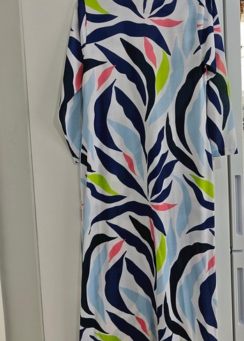 Renkli Bağlamalı Uzun Kadın Elbise - Görsel 2