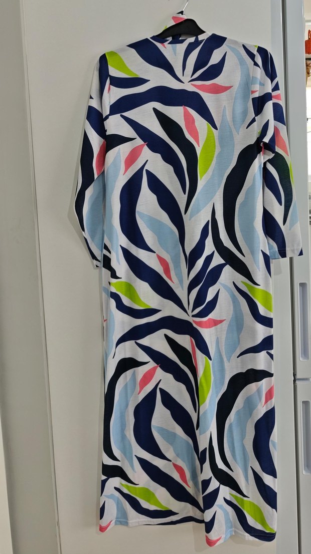 Renkli Bağlamalı Uzun Kadın Elbise - Görsel 2