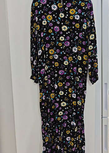 Çiçek Desenli Uzun Bohem Elbise viskon - Görsel 2