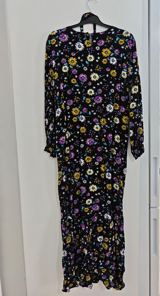 Çiçek Desenli Uzun Bohem Elbise viskon - Görsel 2