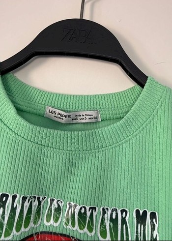 Düğmeli Yeşil Baskılı Crop Top - Görsel 3