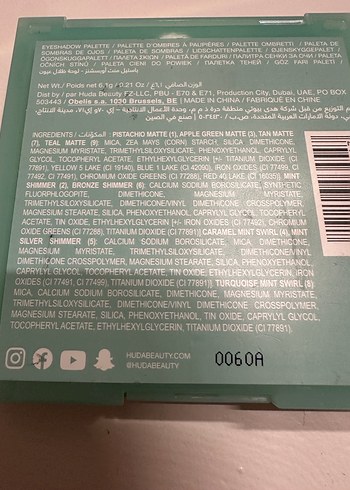 Huda Beauty Huda Beauty Pastels Mint 9lu far paleti