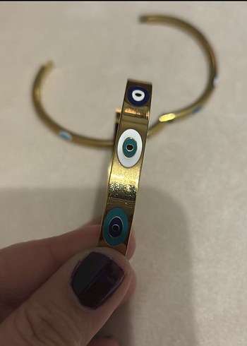 Altın Renkli İşlemeli Tokalı Bilezik paslanmaz çelik - Görsel 3