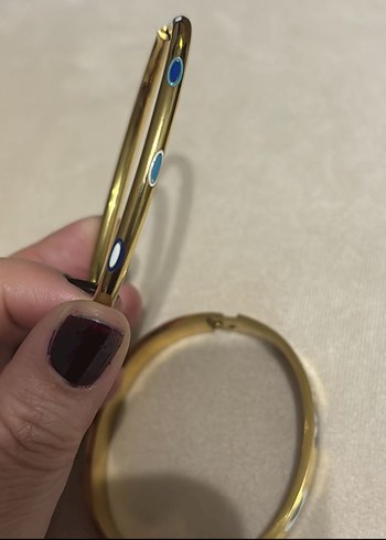 Altın Renkli İşlemeli Tokalı Bilezik paslanmaz çelik - Görsel 4