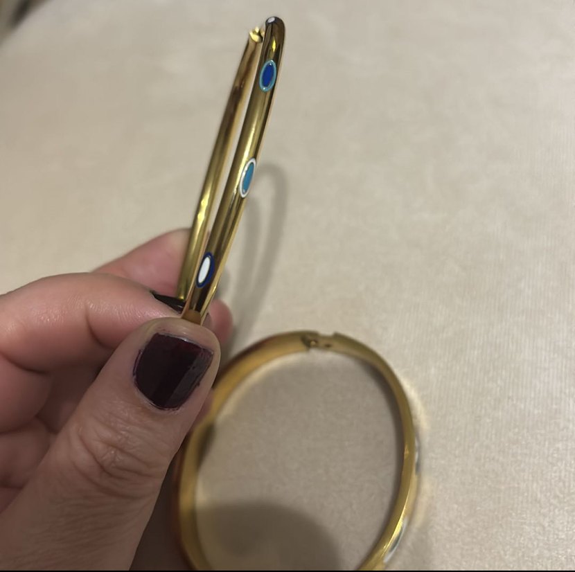 Altın Renkli İşlemeli Tokalı Bilezik paslanmaz çelik - Görsel 4