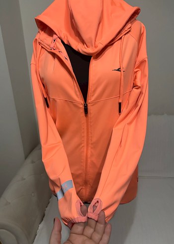 Turuncu Fermuarlı Kadın Spor Ceket - Görsel 5