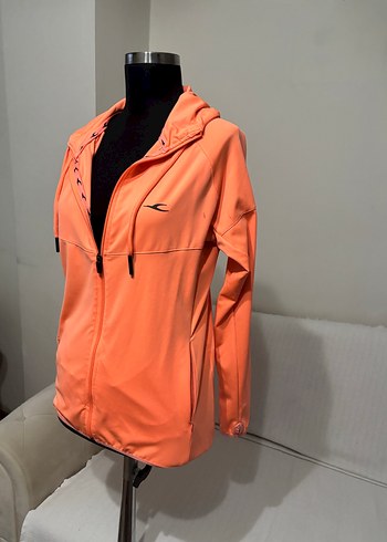 Turuncu Fermuarlı Kadın Spor Ceket - Görsel 3