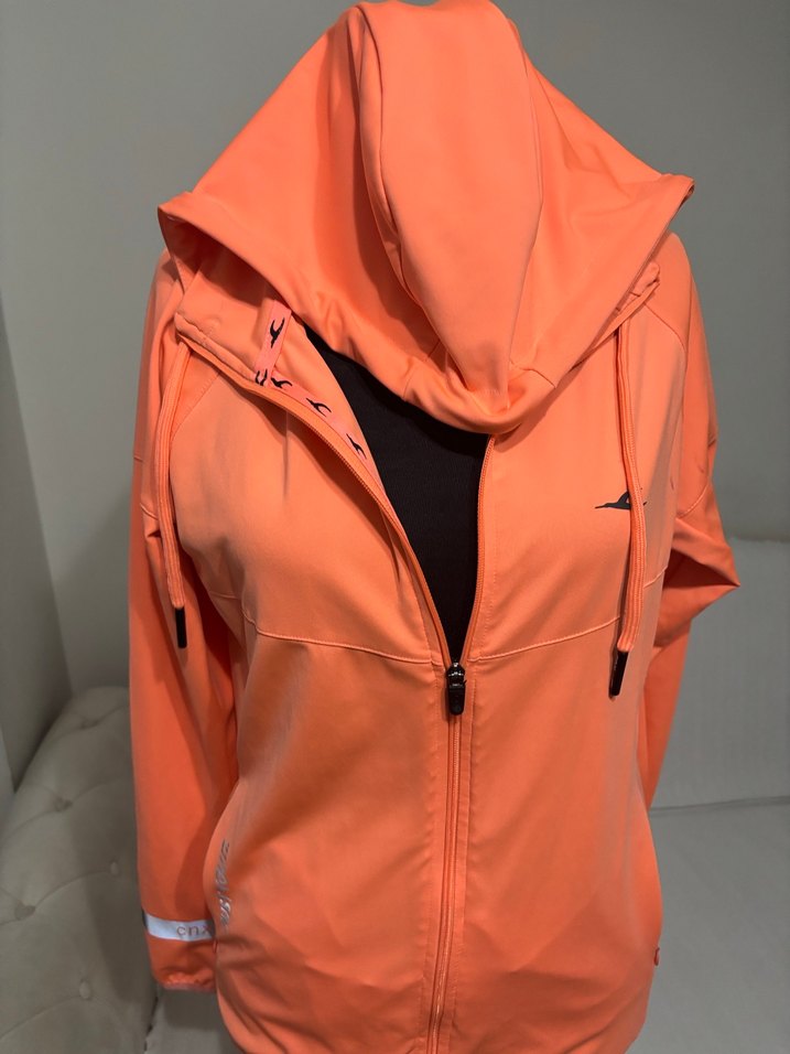 Turuncu Fermuarlı Kadın Spor Ceket - Görsel 4