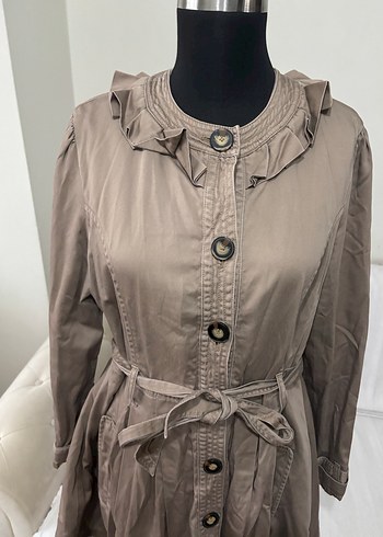 Bej Midi Kadın Trençkot - Görsel 5