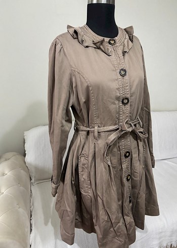 Bej Midi Kadın Trençkot - Görsel 4